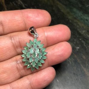 Genuine Gemstone faceted 925 sterling silver pendant charm